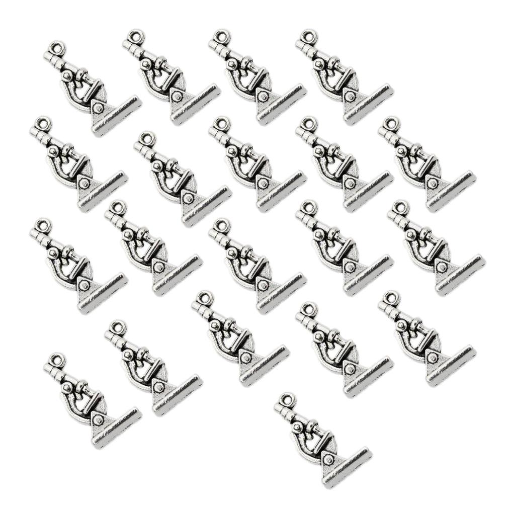 20 Pieces Biology Science Charms Mini Microscope Pendant Beads Crafts