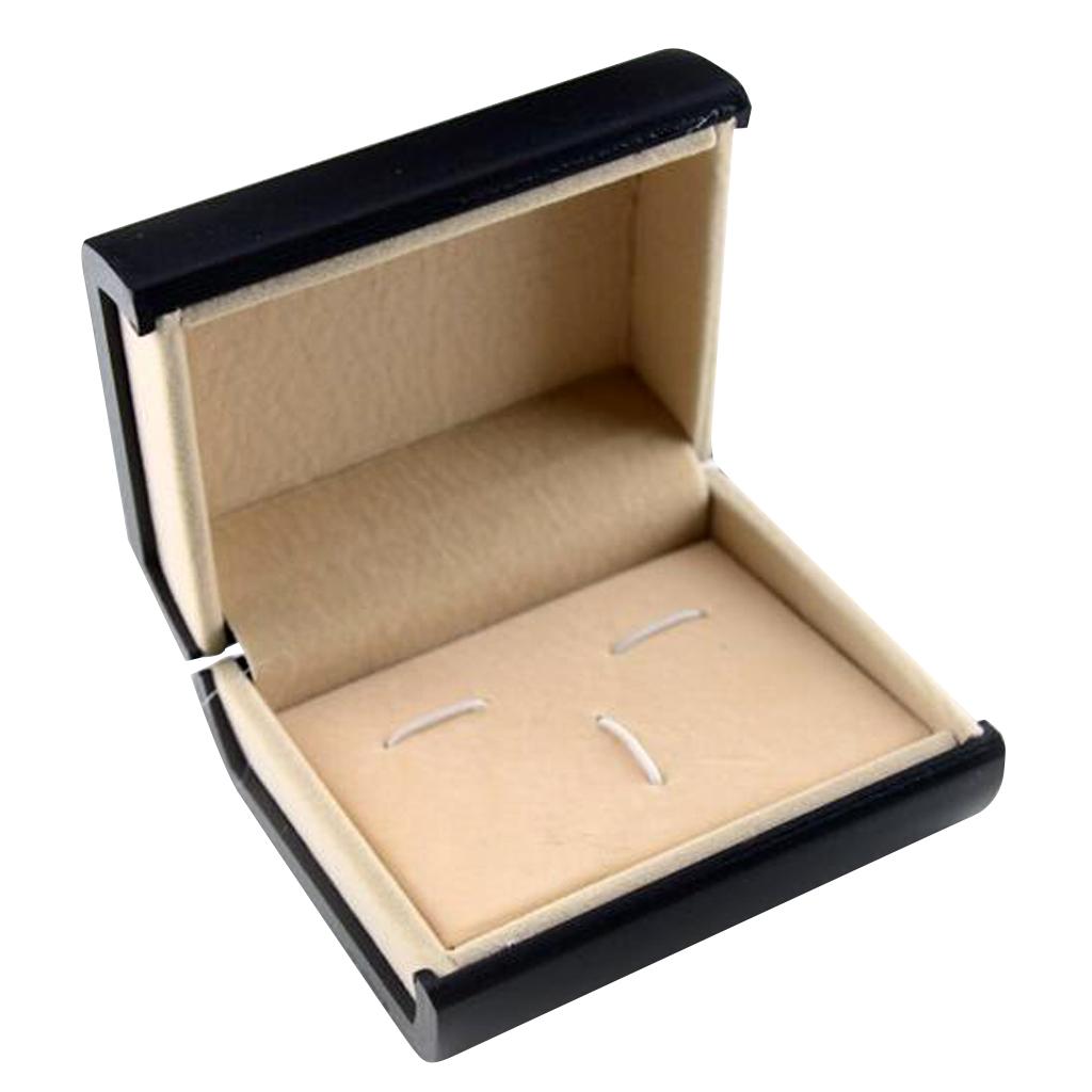 Jewelry Tie Bar Cufflinks Storage Box Black- Cufflinks Tie Clips Set