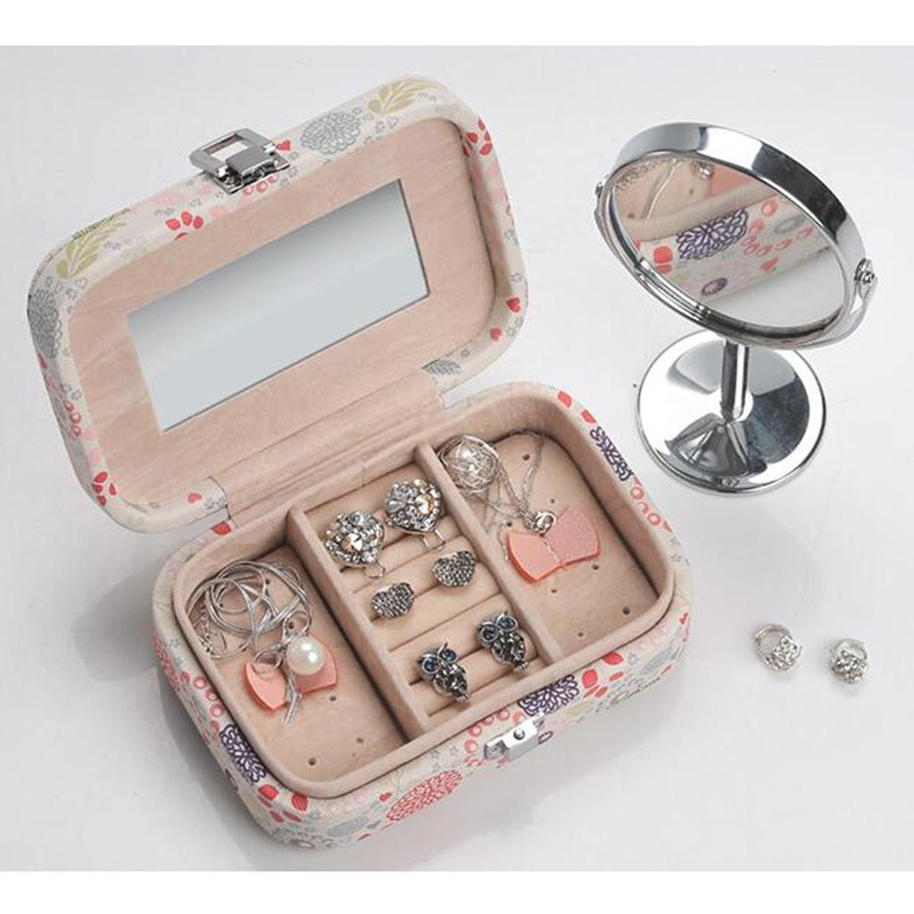 Women Portable Travel Jewelry Box PU Leather Necklace