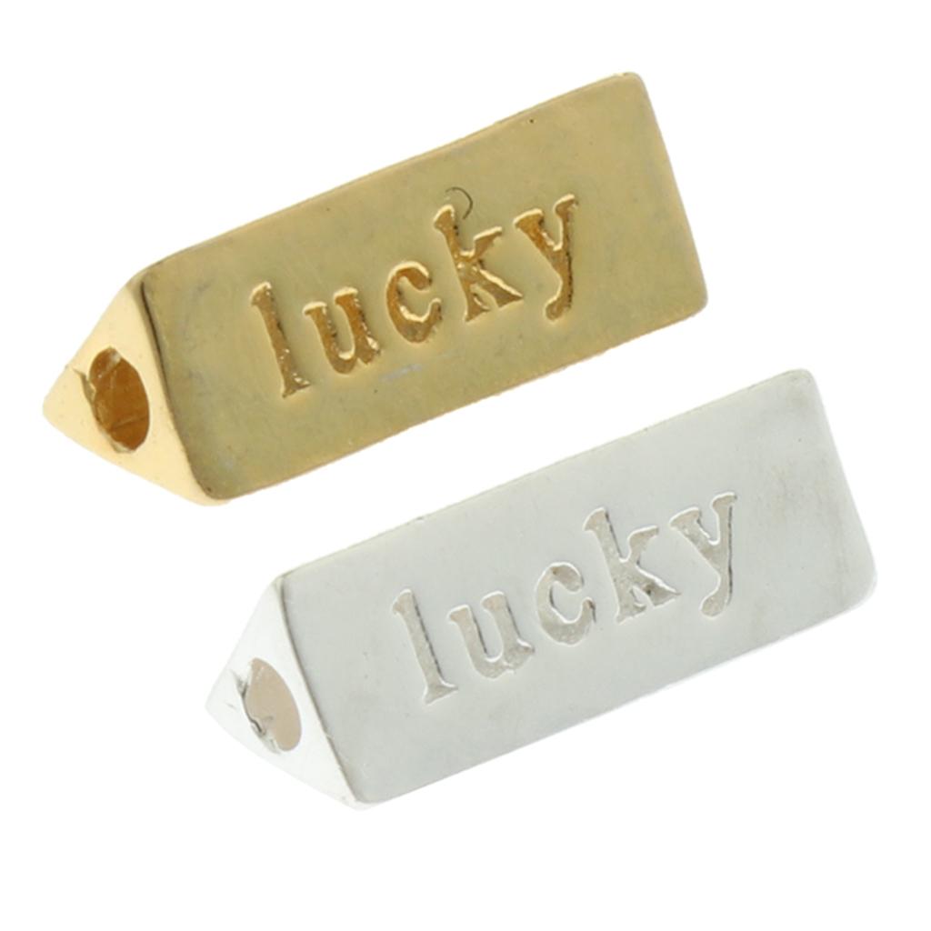 1 Piece Triangle Lucky Loose Spacer Beads for Bracelet Making Silver