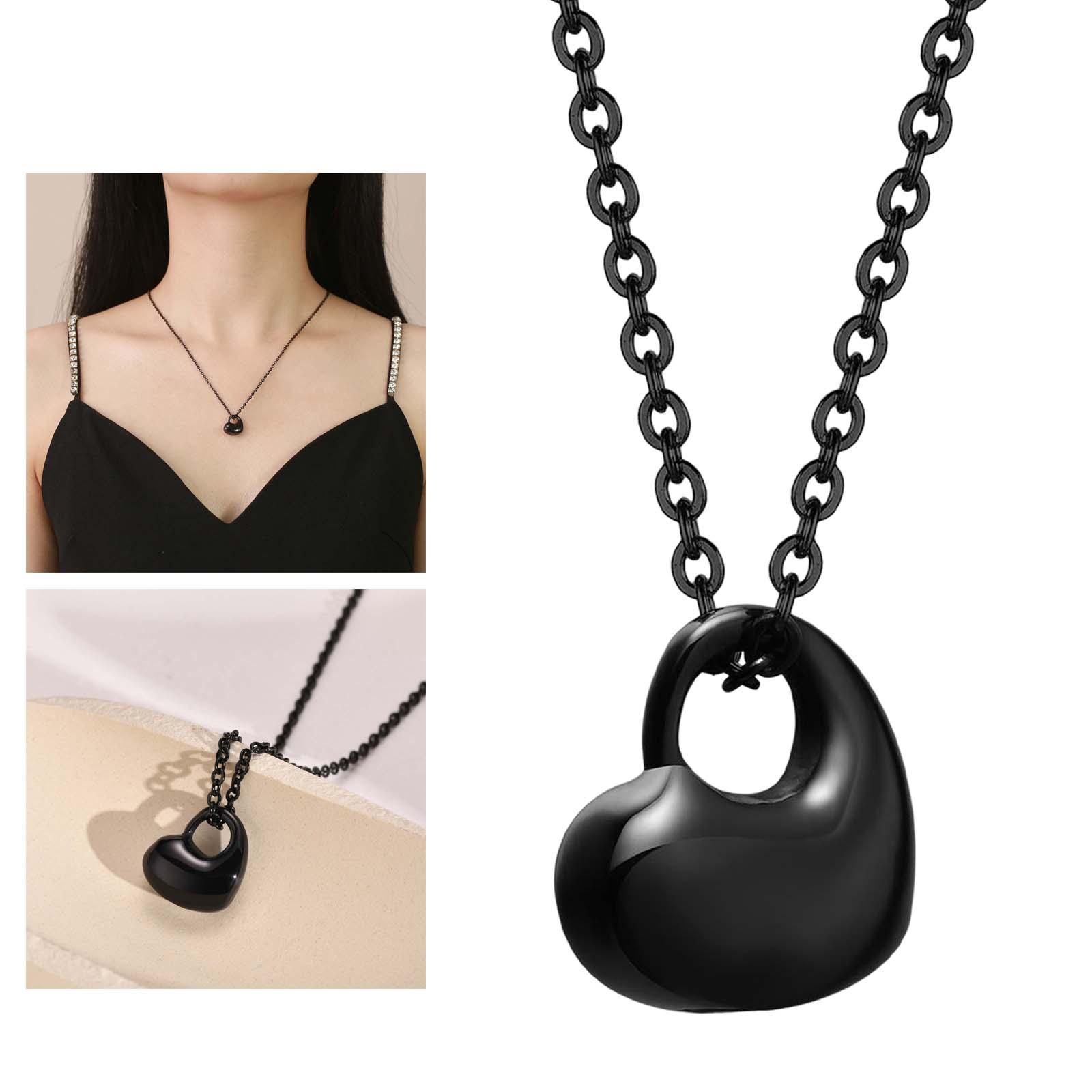 Heart Urn Necklace Memorial Ashes Holder Hand Crafted Durable Black