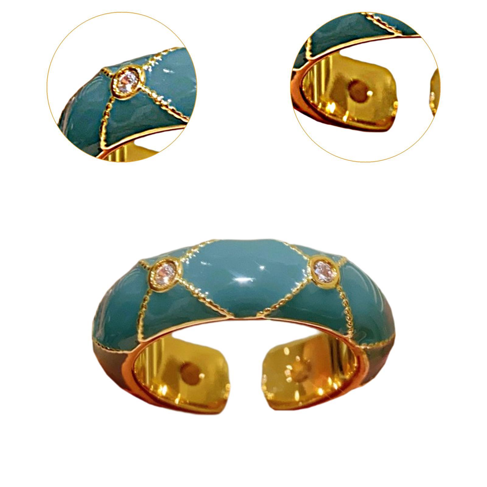 Enamel Ring Finger Ring Wedding Ring for Engagement Thanksgiving Anniversary