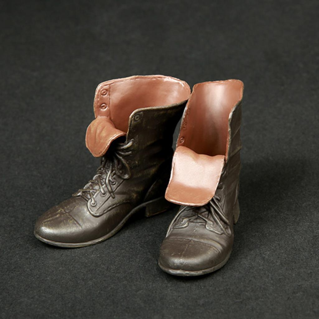 16 Scale Rubber Made Leather Boots For 12 Male Hottoys S