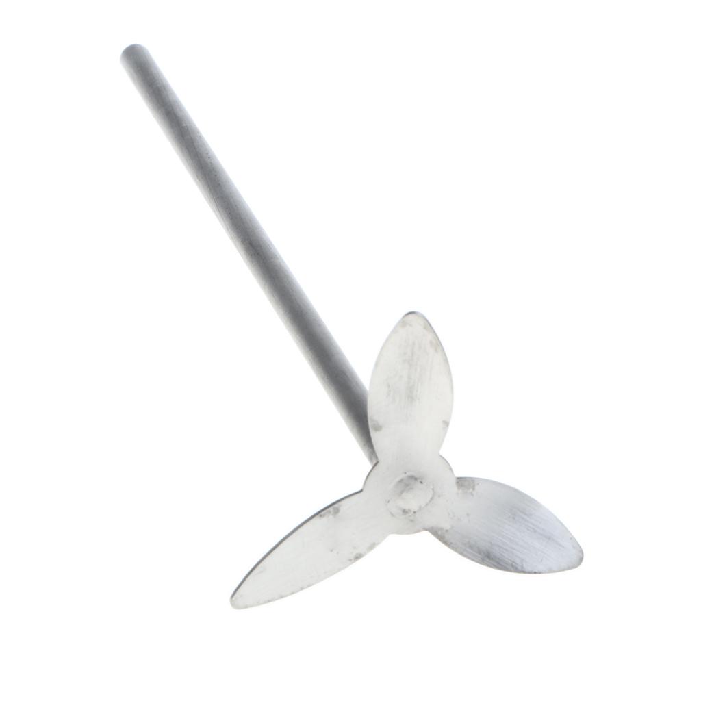 Lab Equipment Silver 20cm Length Chemistry Learning Stirring Paddle Mixing Propeller Lab Supplies -Three-Leaf
