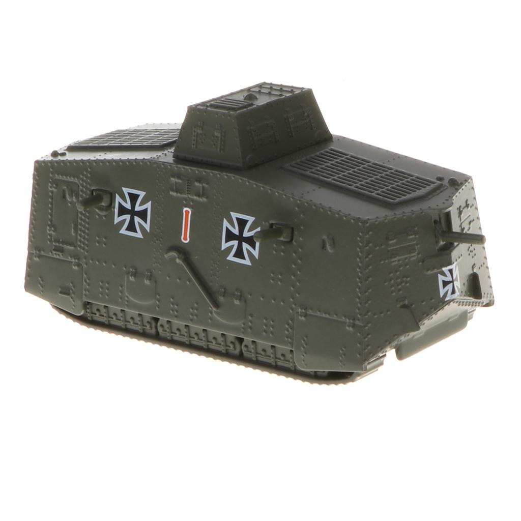 1/100 Scale German A7V Model, Battle Tank of the First World War, Armoured Fighting Vehicle Toy Collectibles