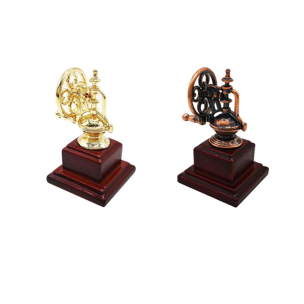 2xCoffee Machine for 1/12 Dollhouse Miniature Kitchen Accessory Bronze