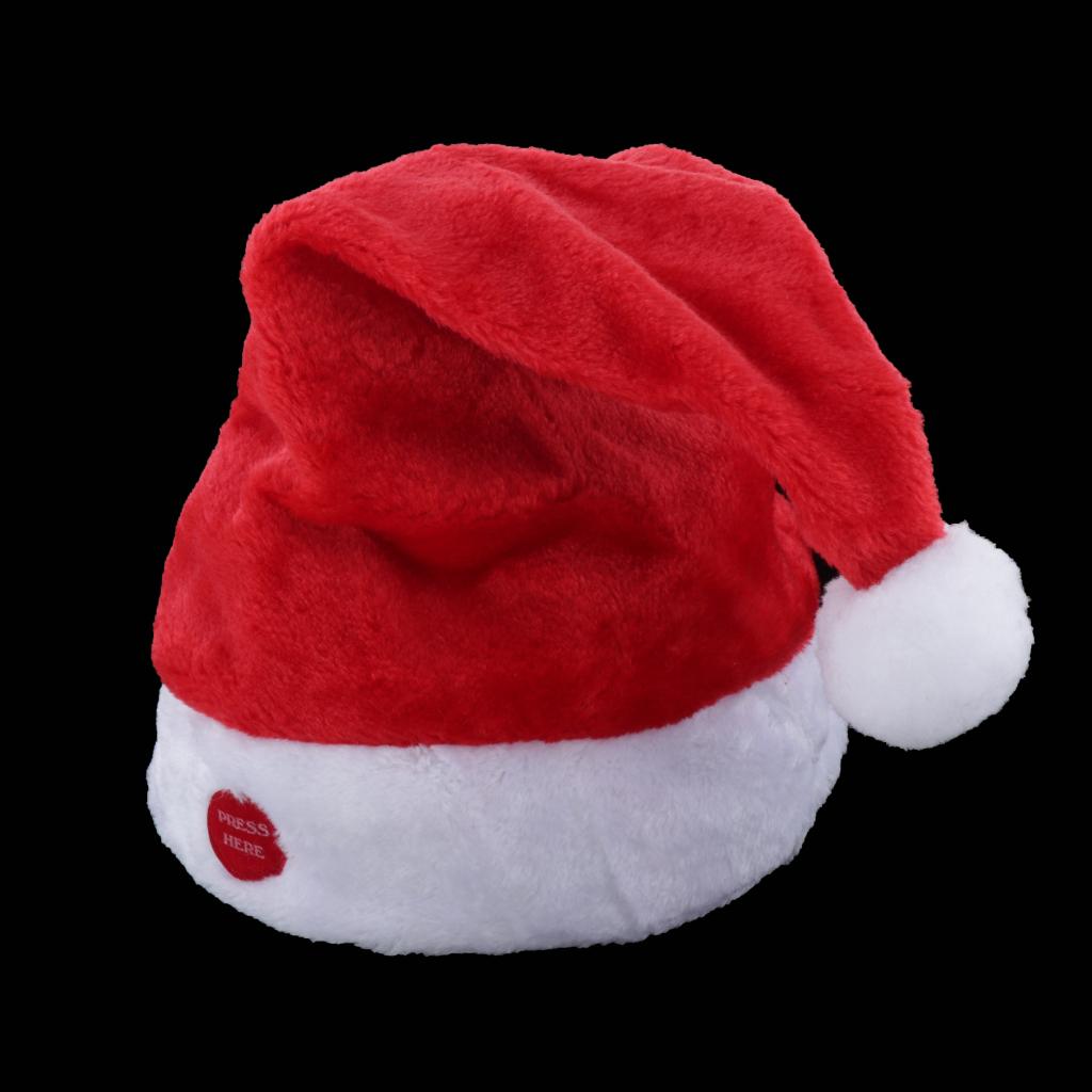 Electric Christmas Hat Velvet Music Santa Claus Hat Red Velvet