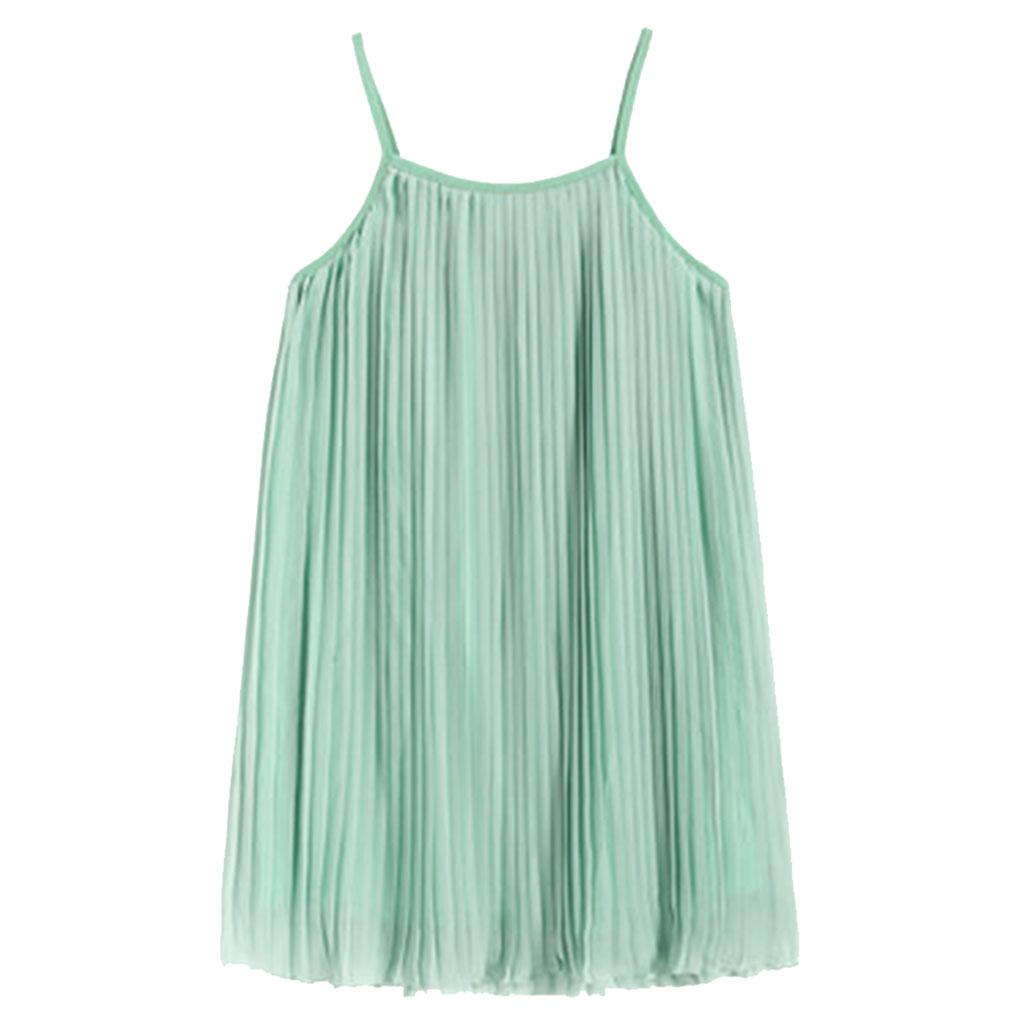 Summer Parent-child Dress Princess Dress Halter Slip Dress 160 Women Cyan