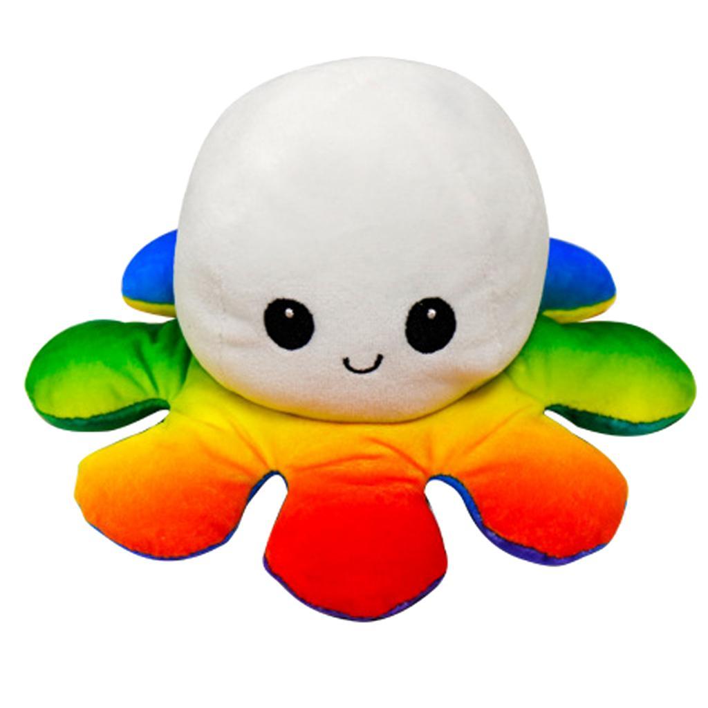 Double-Sided Flip Reversible Octopus Plush Toy Marine Life  White to Black