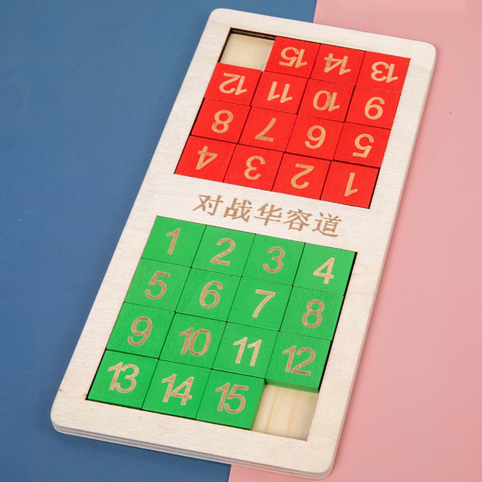 digital Sliding Puzzle Educational Toys Wood for Game