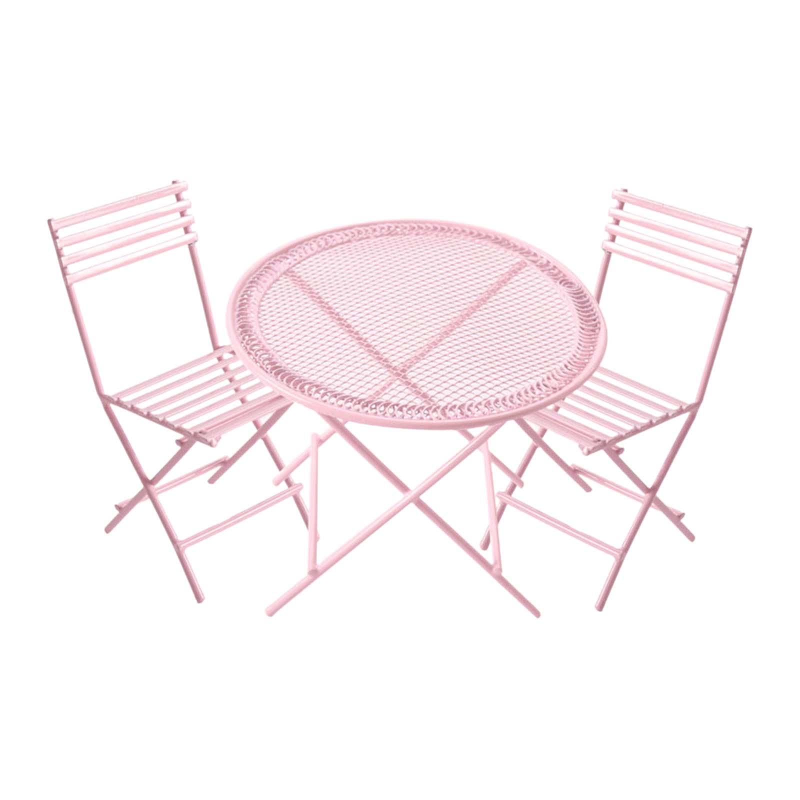 Dollhouse Table Chairs Set Pink