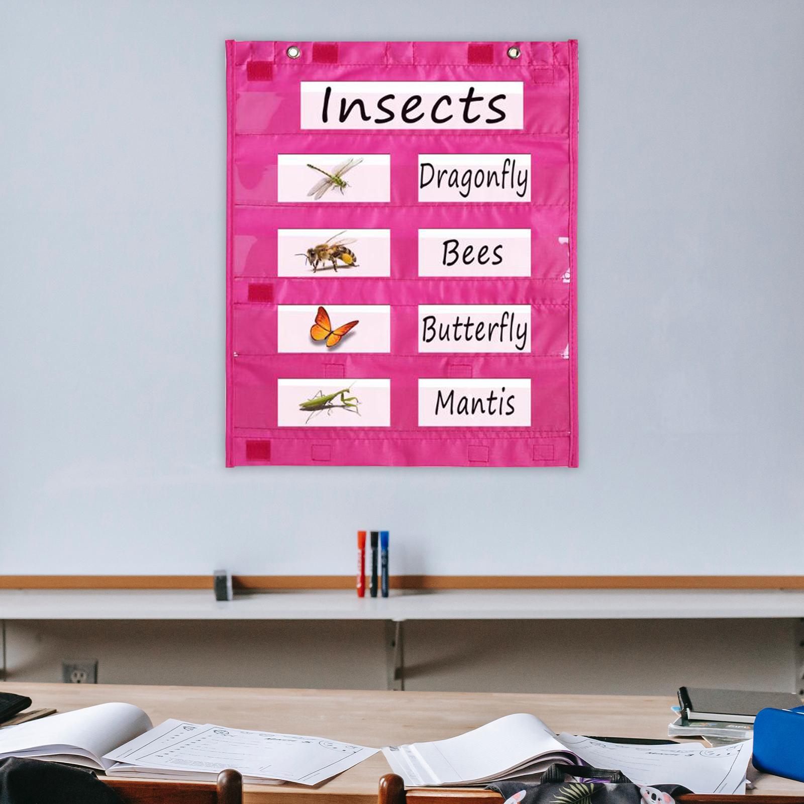 Magnetic Pocket Chart Teaching for Classroom Center Activities Homeschooling Pink