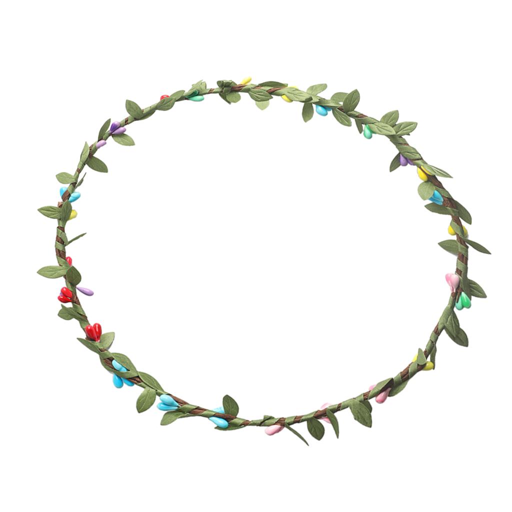 Bohemian Flower Leaves Garland Forehead Hair Band Beach Wreath  Multi