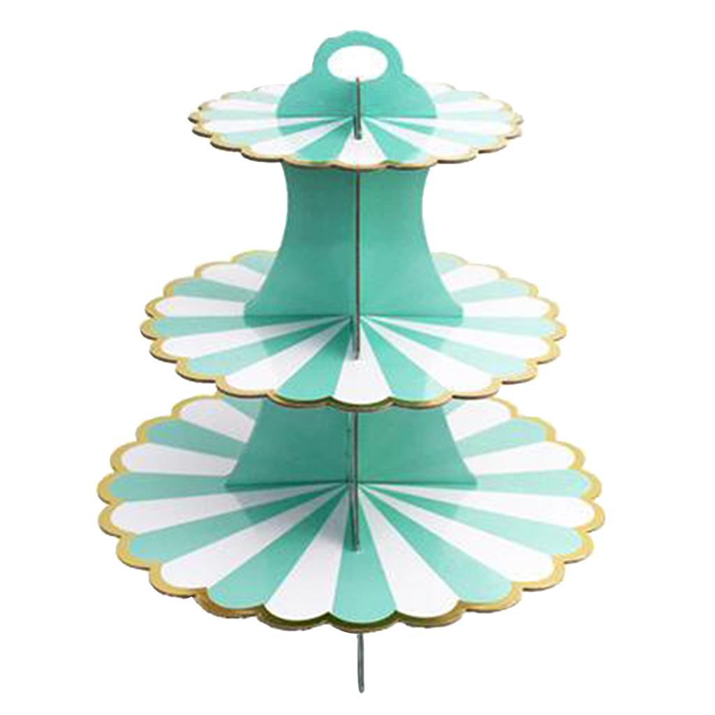 Cupcake Stand Dessert Serving Tray for Baby Shower Graduation Party Green