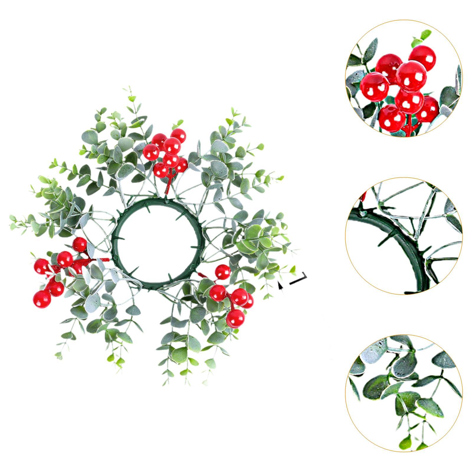 Christmas Candle Ring Artificial Candle Wreath for Party Holiday Anniversary