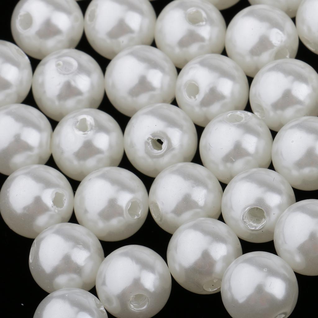 50pcs Pearl Rivets Studs Buttons Set for Bracelet Bag Leather Crafts 8mm 
