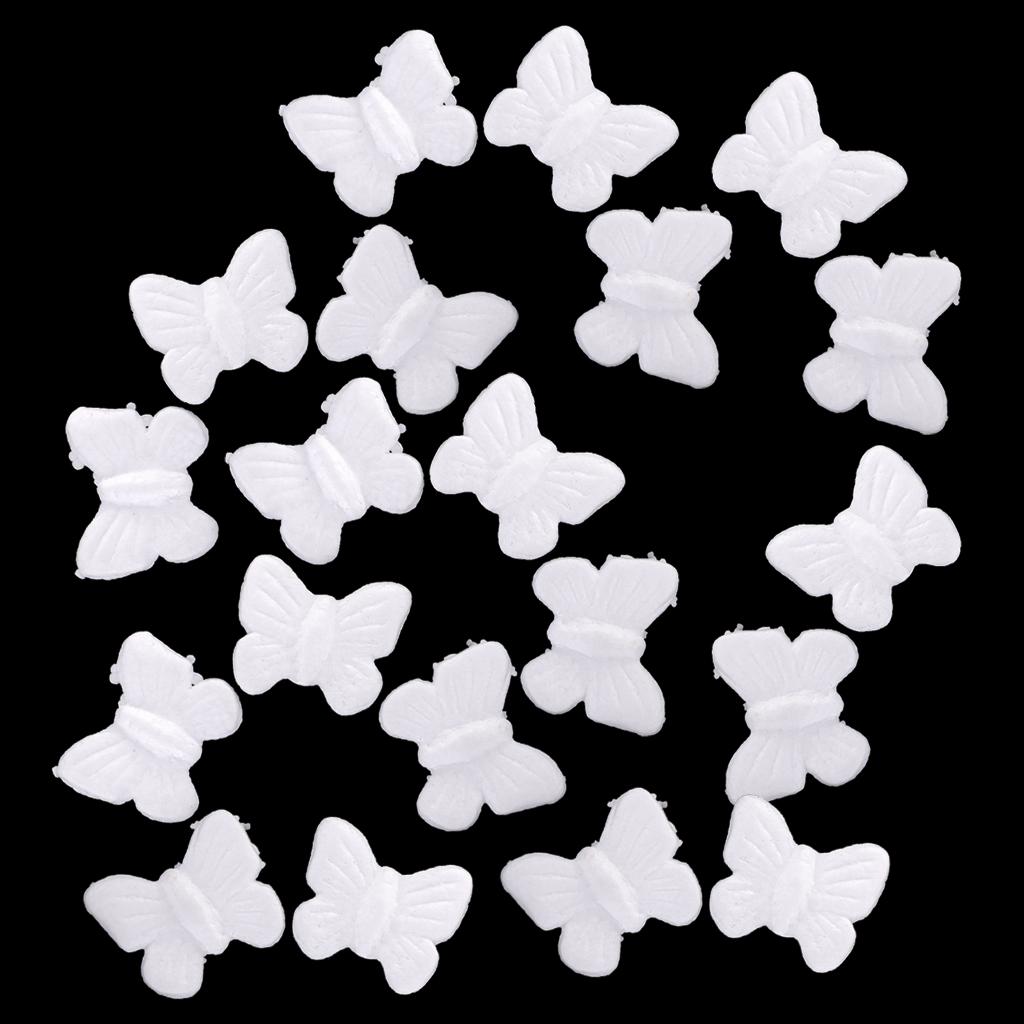 2x20pcs Butterfly Shaped Styrofoam Foam Ornaments for DIY Modelling Craft 60mm