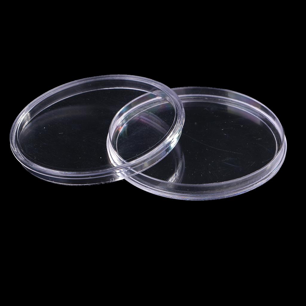 4x20pcs Clear Round Plastic Coin Capsules Container Storage Holder Case 45mm