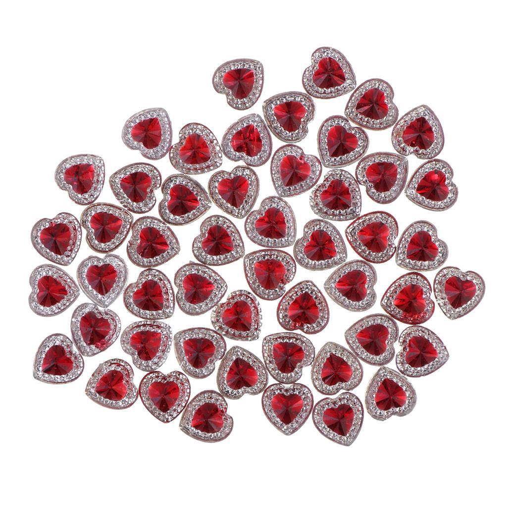 50 Stück 12mm Herz Crystal Knöpfe Künstliche Perle Flatback Verzierung
