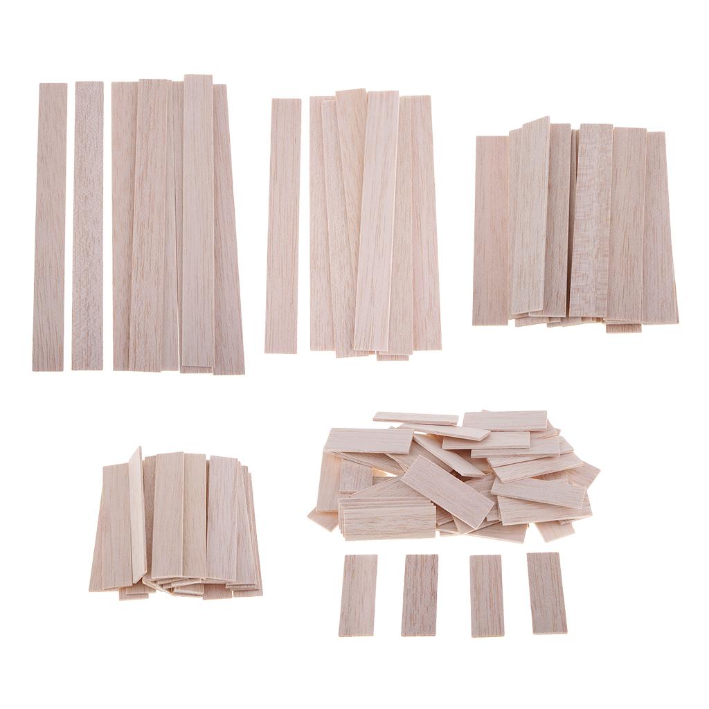 2xNatural Round Balsa Wood Woodcraft Flat Sticks Dowel 30 Pieces 90mm
