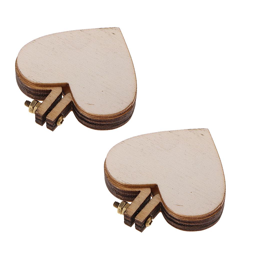 2 Set DIY Wooden Cross Stitch Hoop Mini Embroidery Frame Craft heart