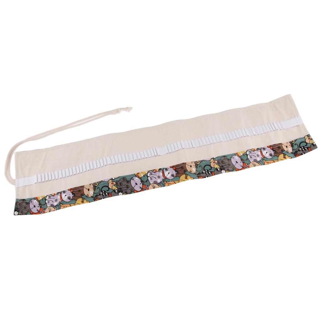 Canvas Pencils Wrap Roll Up Case Organizer Pens Bag Pouch 850x195x3mm