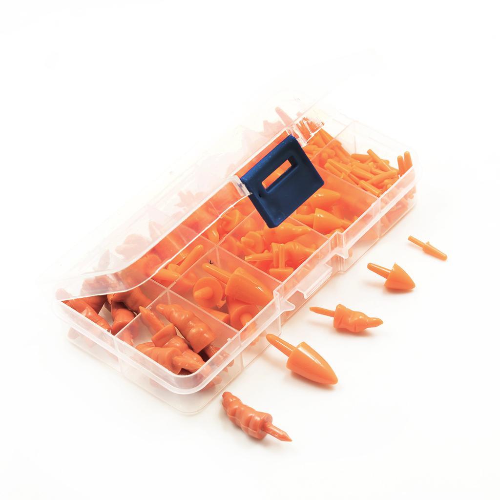 160Pcs/Box Plastic Safety Noses Orange 5 Assorted Styles DIY Doll ...