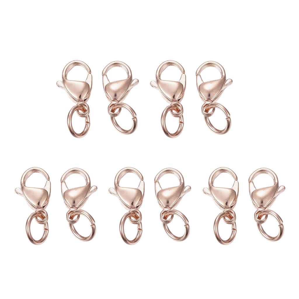 10pcs Lobster Clasps Rings Snap Connector Bracelet Anklets Jewelry Findings