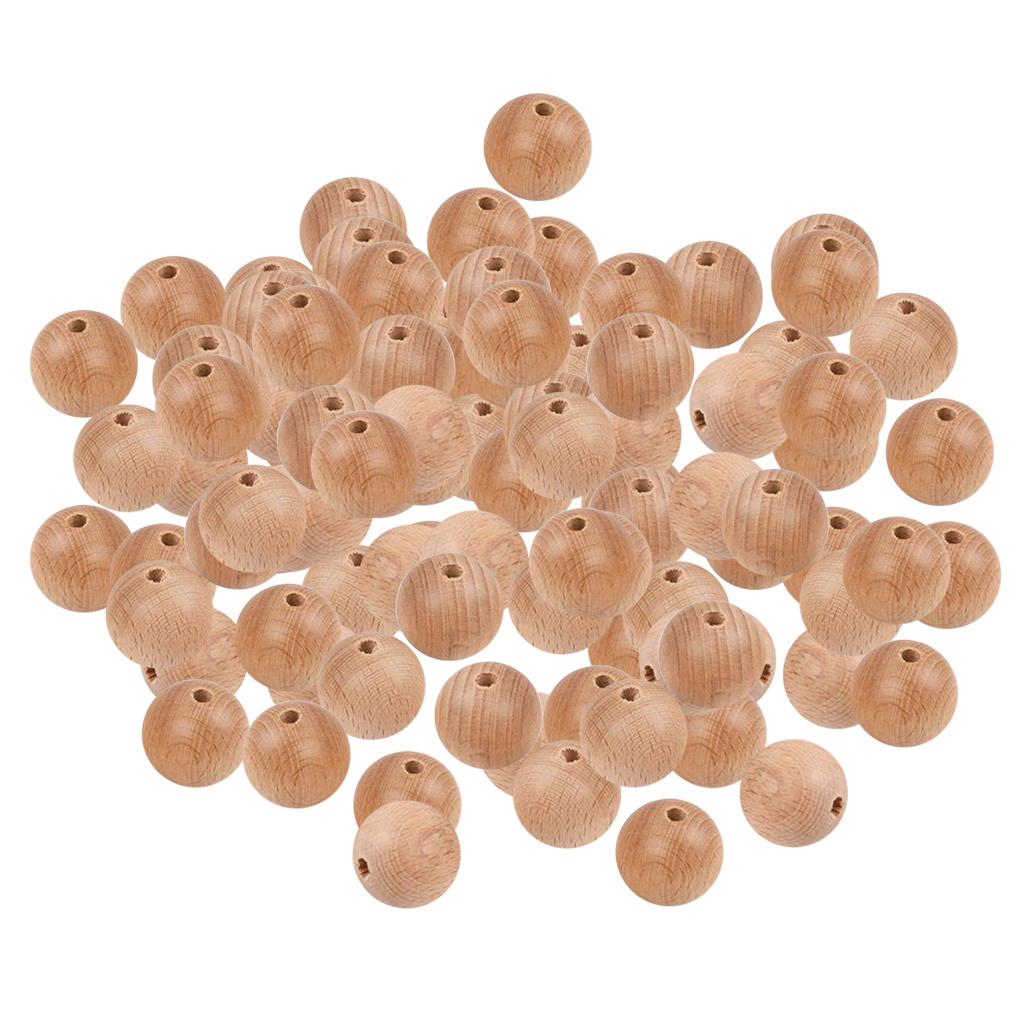 100Pcs Wooden Round Beads 14mm