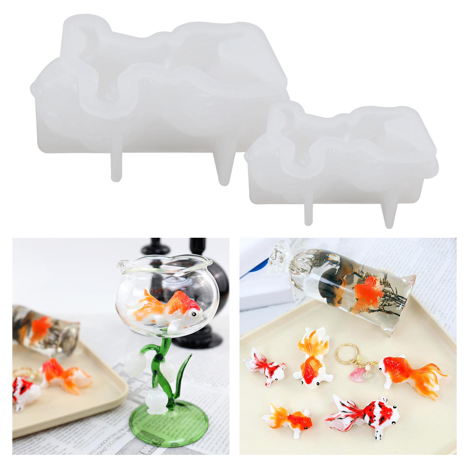 2Pcs Silicone Resin Casting Fish Pendant Fish Shape Epoxy Charms Supplies