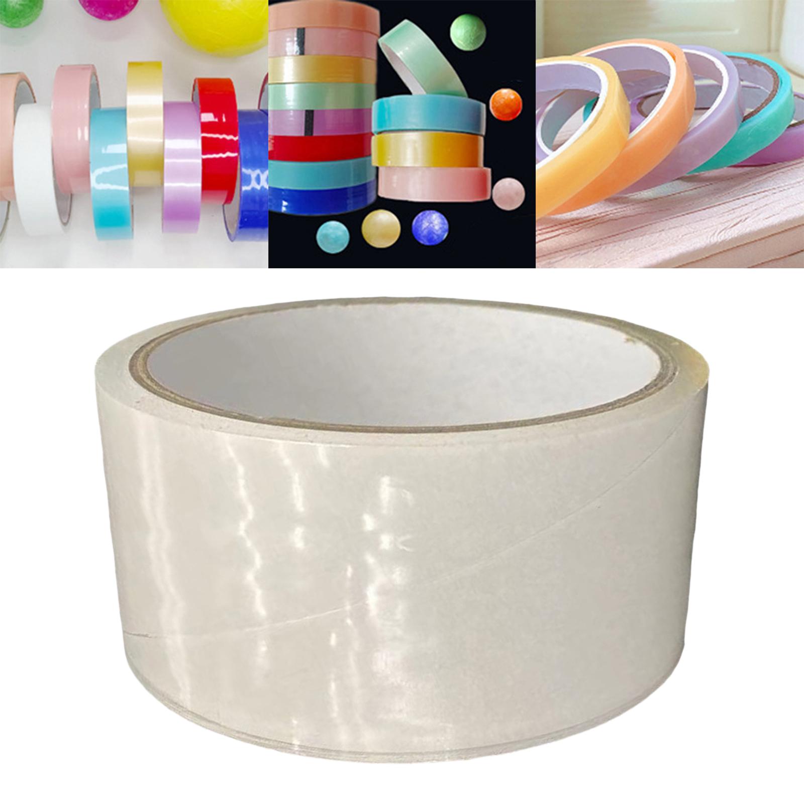 2Pcs Decompression Toys Creative Sticky Ball Rolling Tapes Blue and Clear 