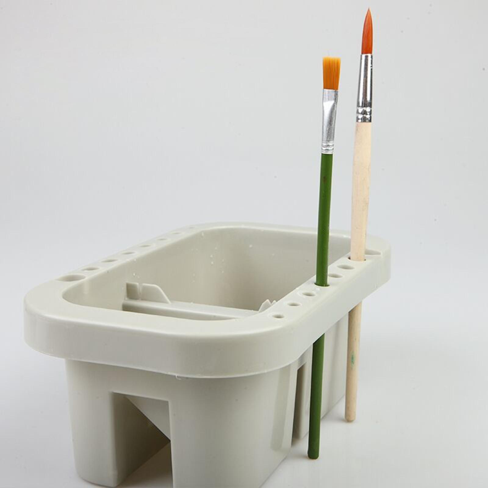 Portable Paint Brush Basin with Detachable Palette for Gouache Painting