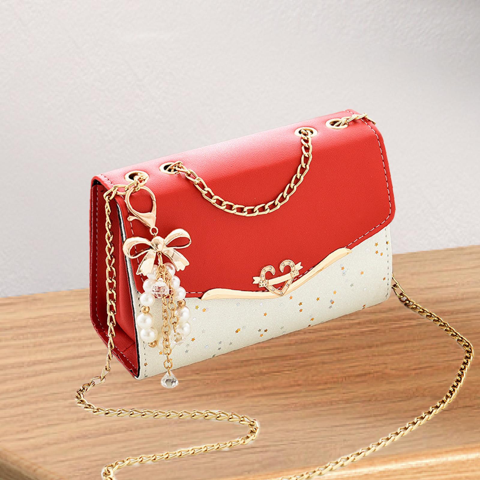 Women Crossbody Bag Pouch Satchel Clutch Purse Ladies Handbag Shoulder Purse Red