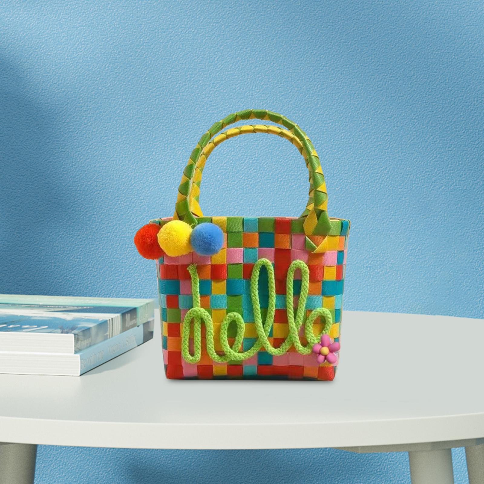 Woven Bag Travel Trendy Handmade for Women Birthday Party Handwoven Handbag