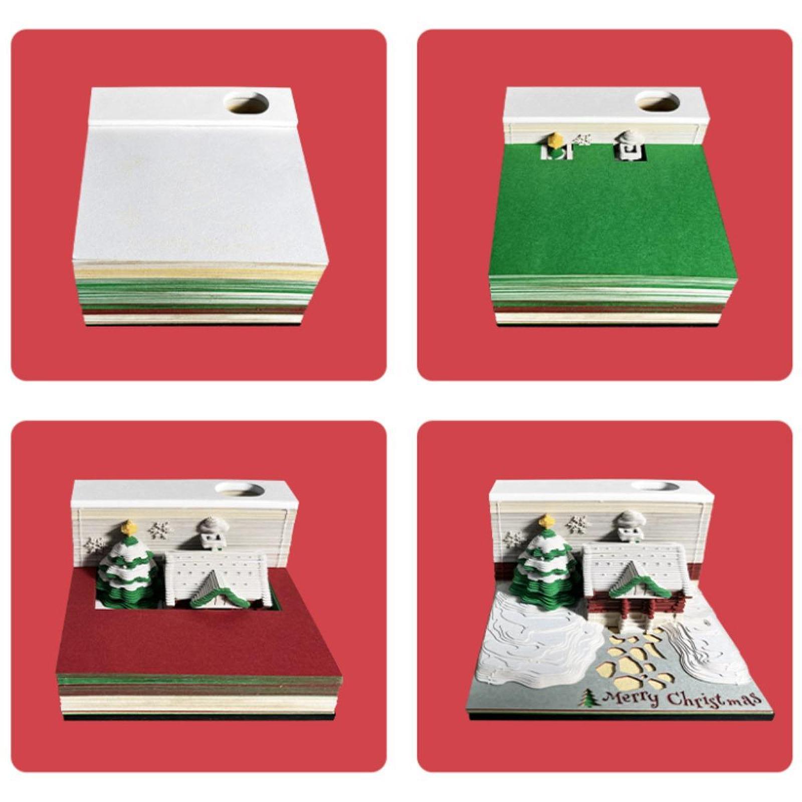 3D Christmas Tree Memo Pad Beautiful Notepad for Festivals Christmas Desktop