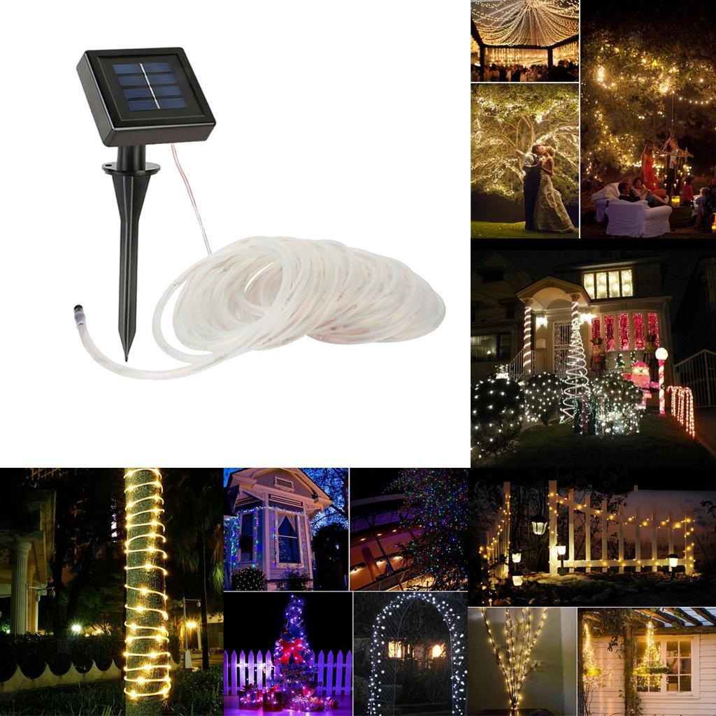 12 M Led Lichtschlauch Garten Lichterkette Solar