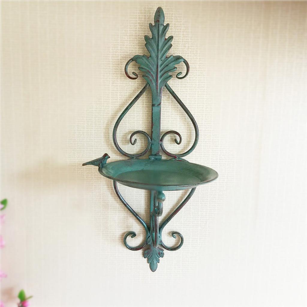 Wall Mount Flower Pot Iron Holder Hanging Plant Bracket Bird Feeder Stand