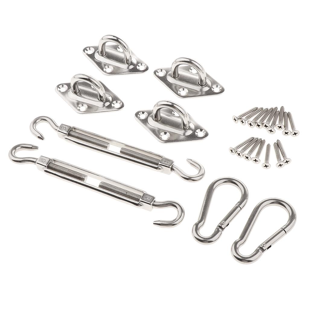 Quadrilateral Sun Shade Sail Stainless Steel Hardware Installation Kit 8mm​