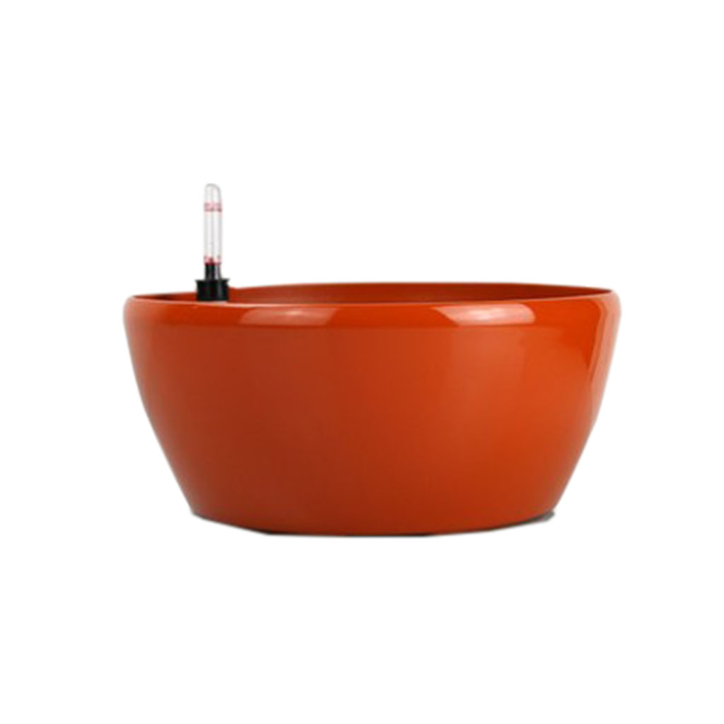 Desktop Flower Pot Resin Lazy Automatic Watering Simple Pot  Orange