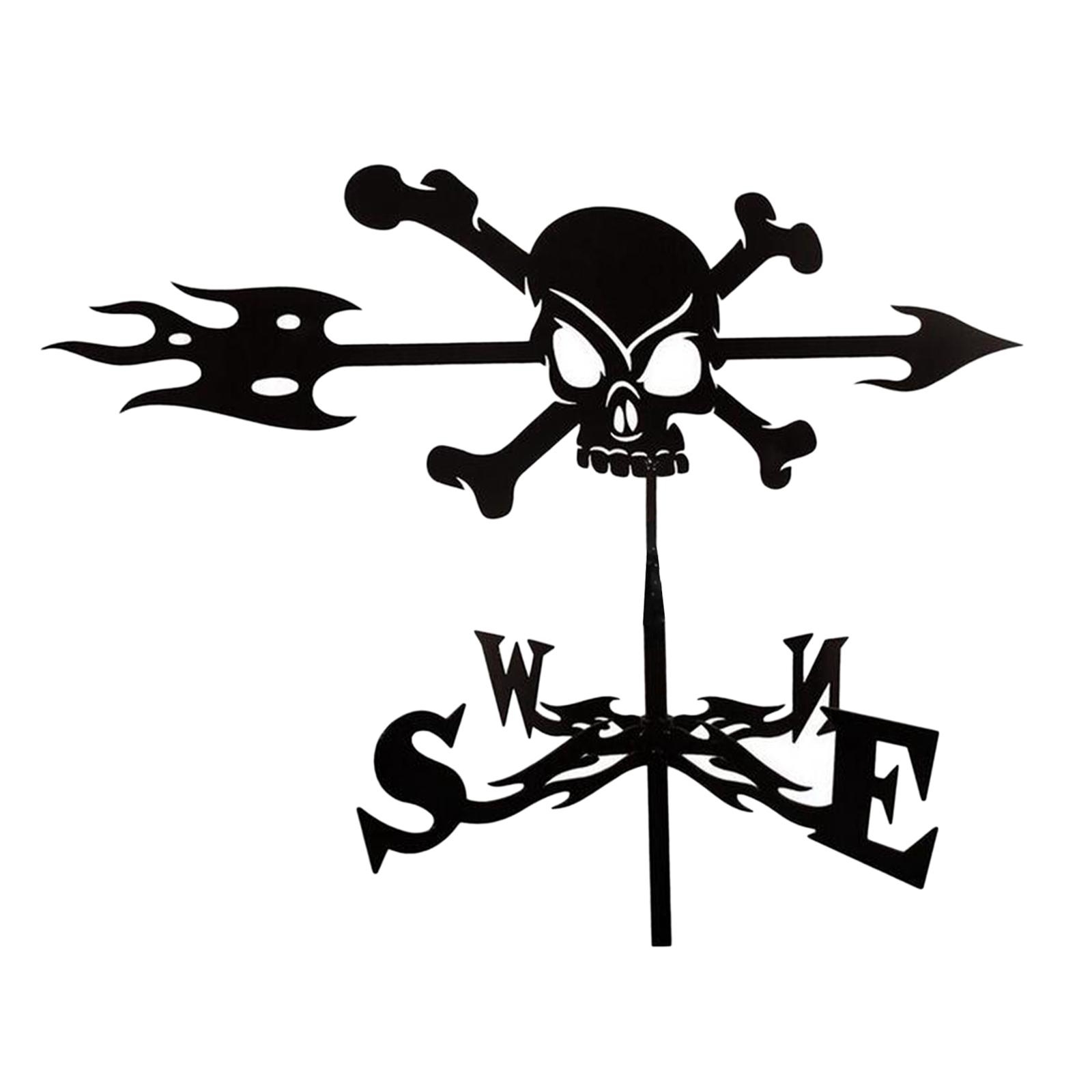 Weather Vane Yard Wind Direction Indicator Kit Bracket Weathervane Skull