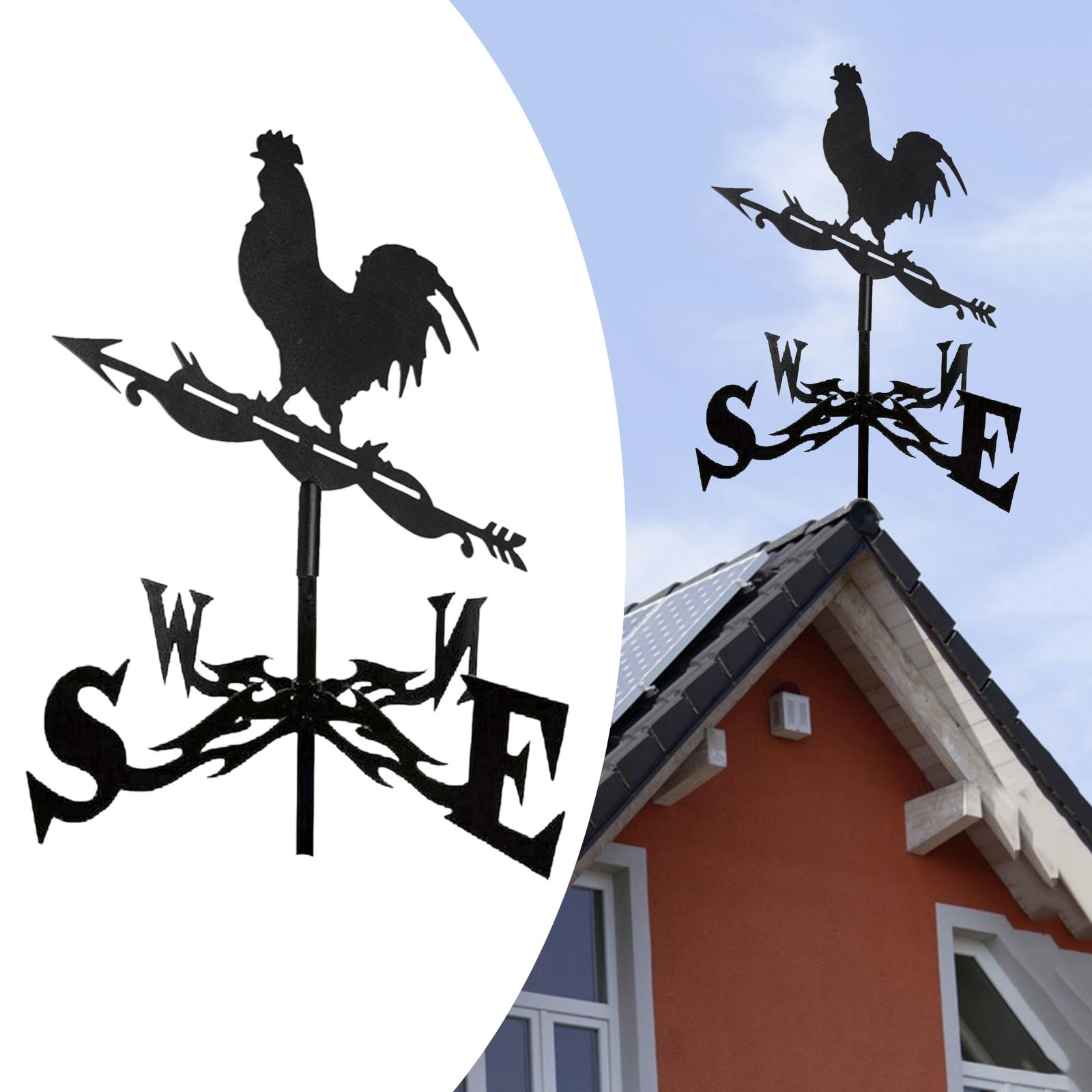 2xRetro Metal Weathervane Weather Vane Wind Direction Indicator Rooster