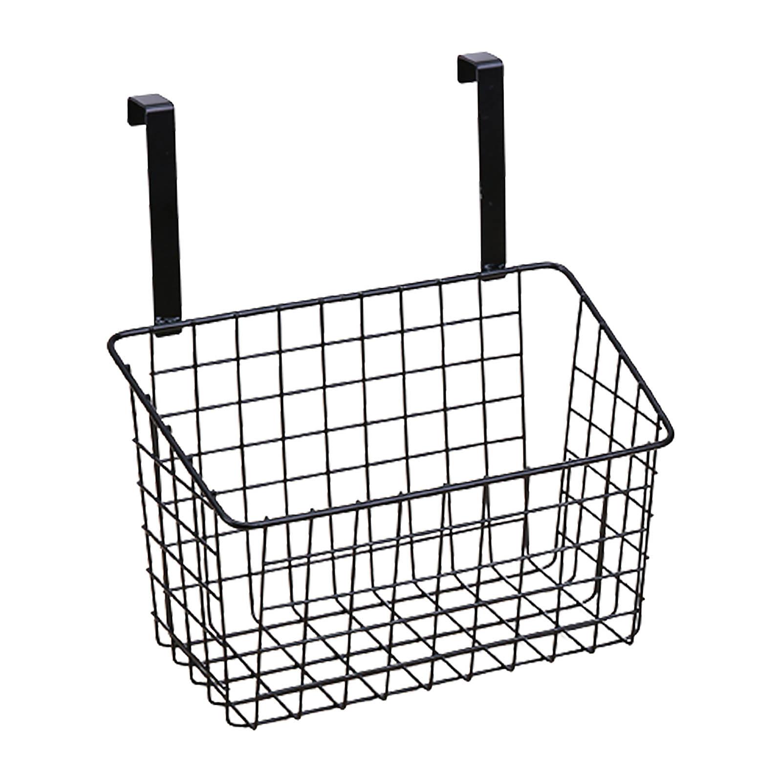 Wall Door Hanging Storage Basket Black