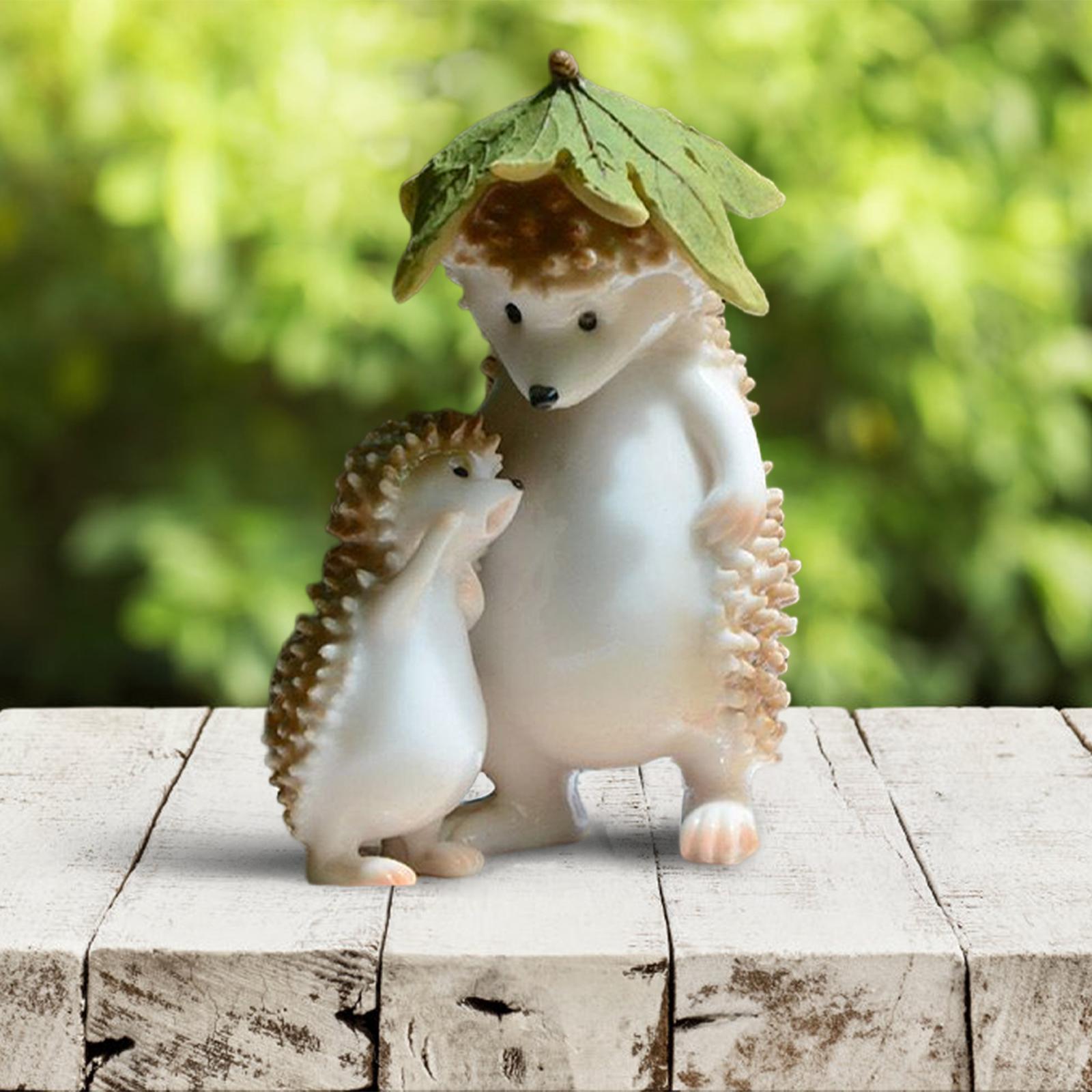 Hedgehog Figurine Garden Statue Figurine Prop Lovely Yard Shelf D