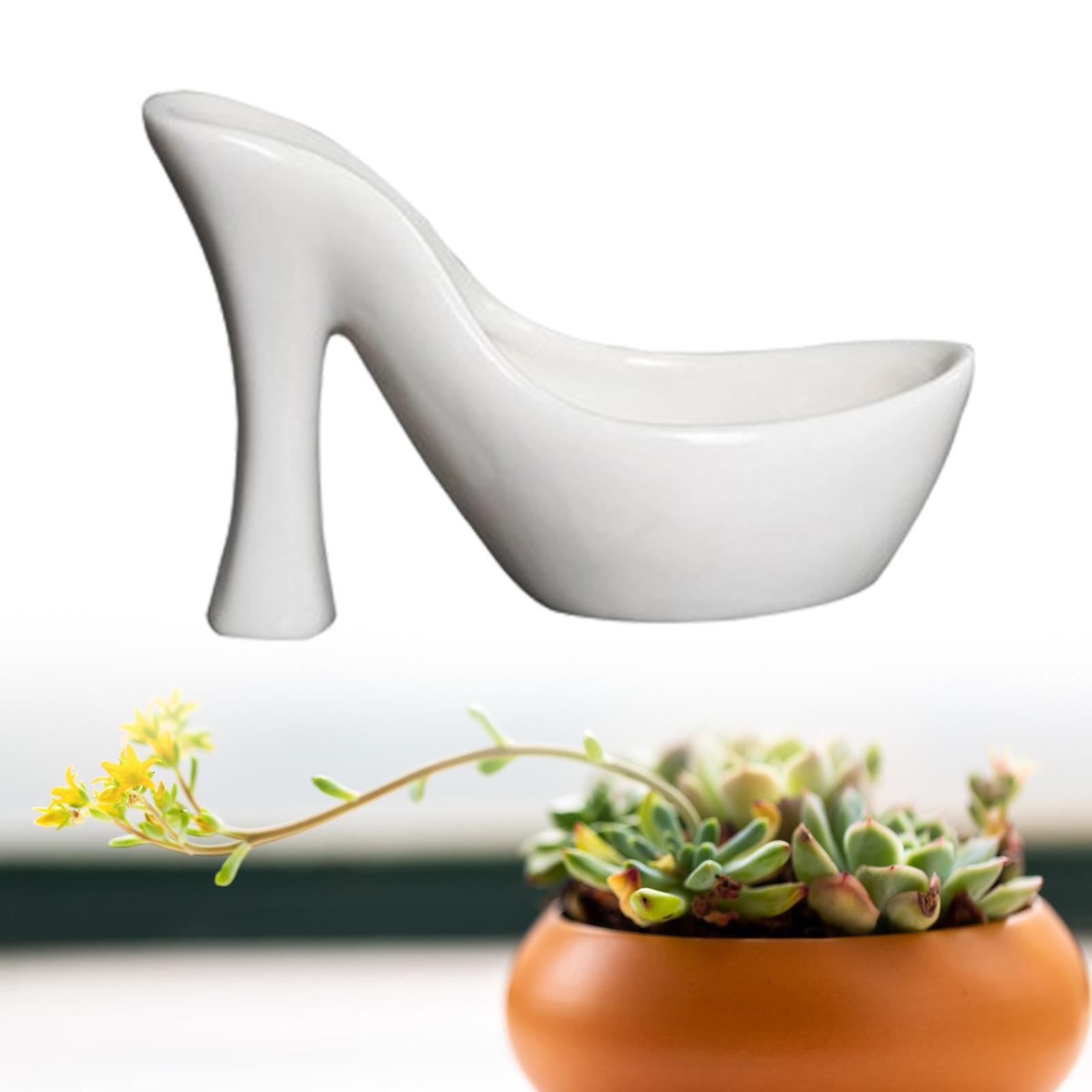 Ceramic Flowerpot Lightweight Cute Desktop Flowerpot for Garden Balcony Yard White