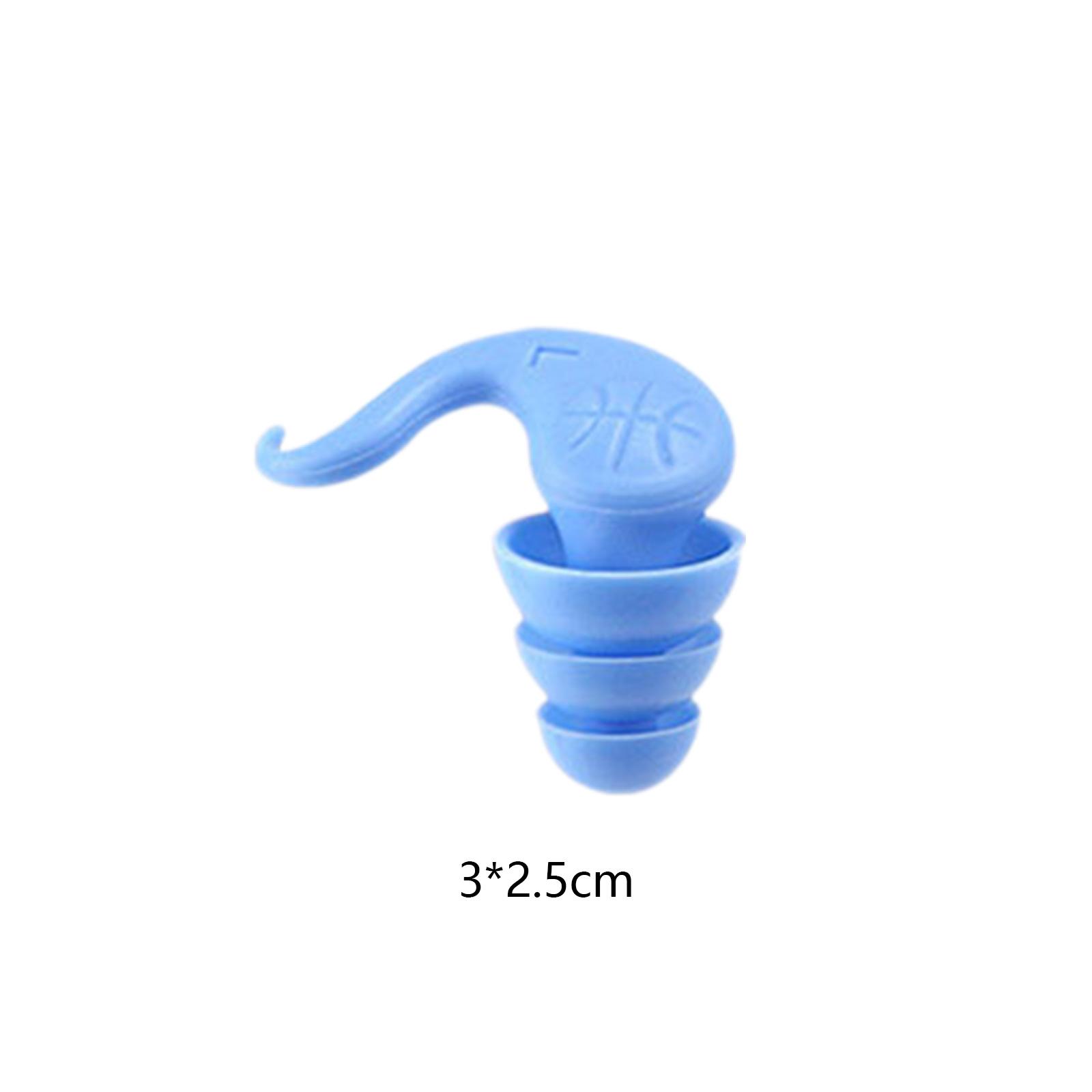 6xSwimming Ear Plugs with Box Reusable for Sleeping Diving Bathing Blue