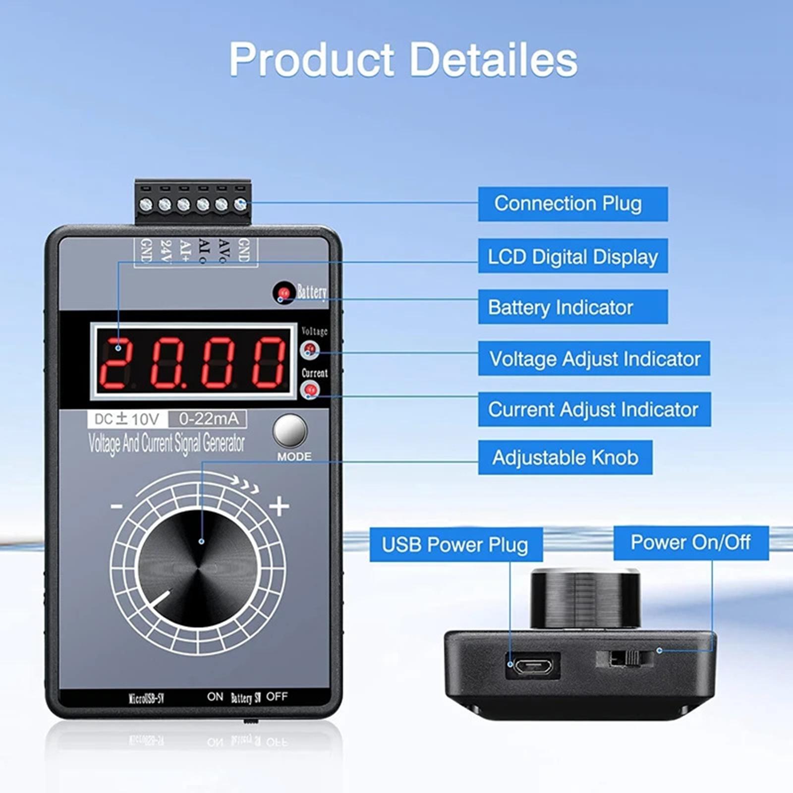 Signal Generator Multifunctional Adjustable Portable Debugging 0-20MA 4-20MA