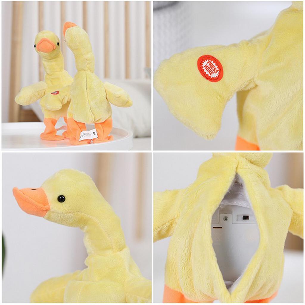Electric Walking and Singing Yellow Duck Plush Stuffed Animals Toy
