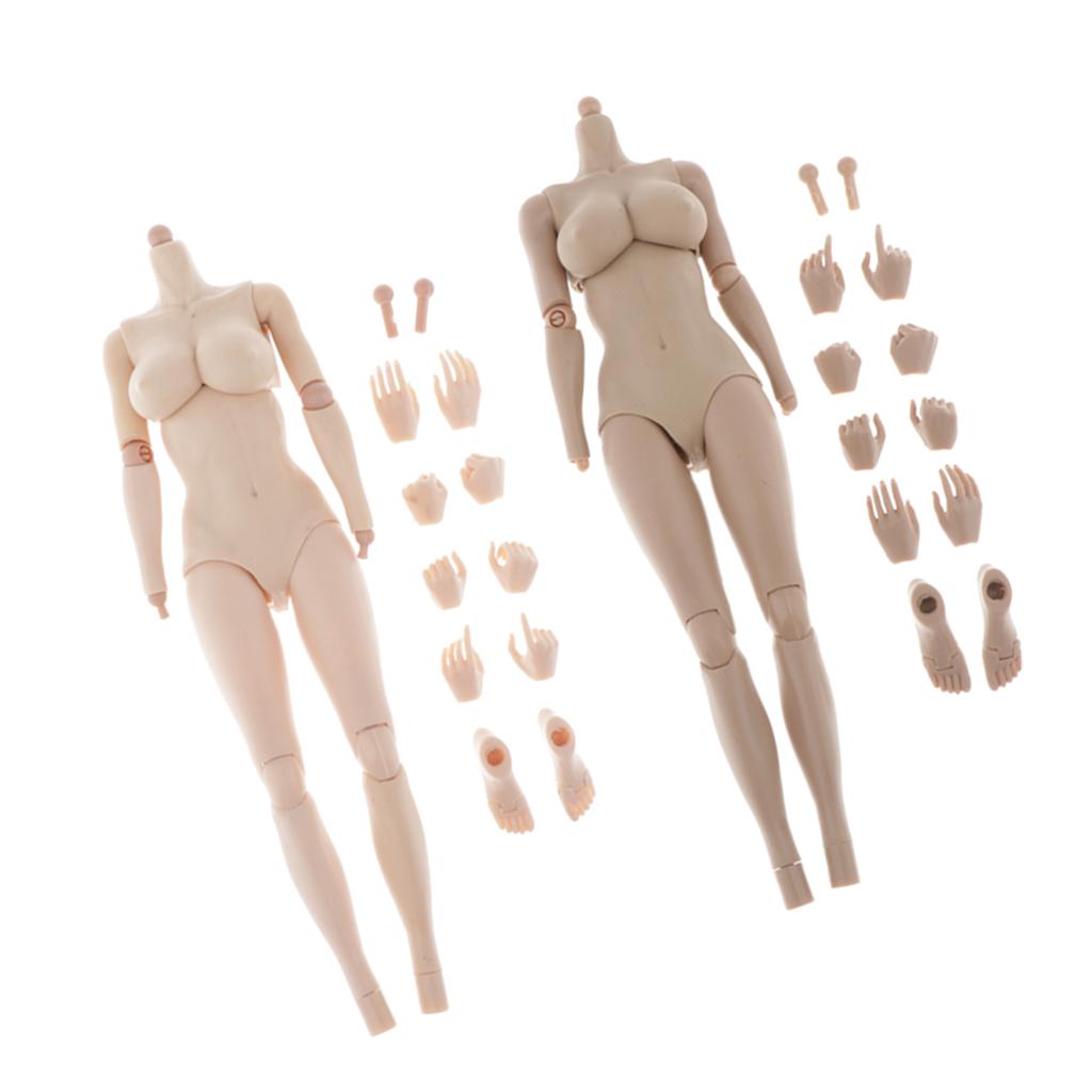 1/6 Seamless Large Breast Female Body Wheat Skin Action Figures
