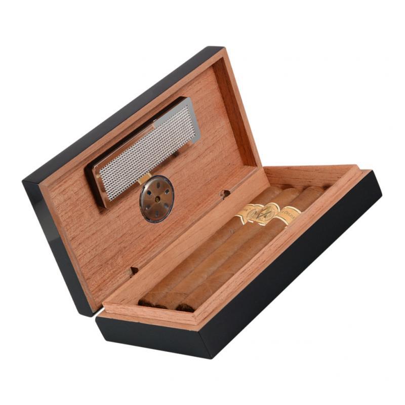 Small Cedar Wood Travel Cigar Humidor Case w/ Humidifier ...