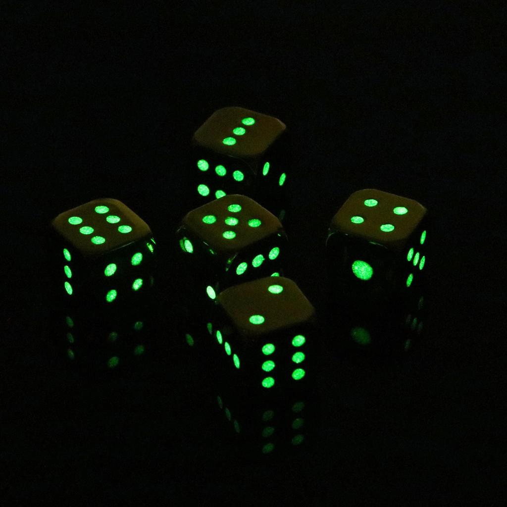 5pcs Polyhedral Noctilucent Dice Set for Board Game Party Gaming Bronze